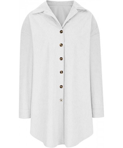 Women's Winter Coat for Women Solid Color Button Lapel Coat Collar Plush Long Sleeve Pocket Top Coat Trench Coats 4-white $19...