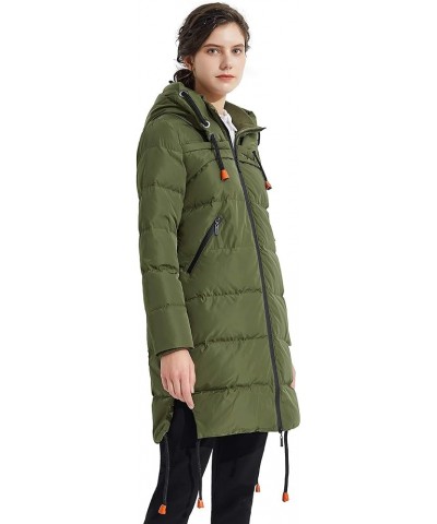 Women's Thickened Winter Down Coat Hooded Puffer Long Jacket with Pocket Armygreen $35.70 Jackets