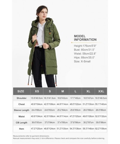 Women's Thickened Winter Down Coat Hooded Puffer Long Jacket with Pocket Armygreen $35.70 Jackets