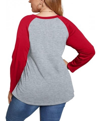 Women Plus Size Tops Valentines Day Shirt Love Heart Tshirts Buffalo Plaid Tee Tops 8_red $11.04 Tops