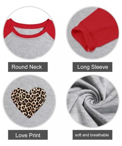 Women Plus Size Tops Valentines Day Shirt Love Heart Tshirts Buffalo Plaid Tee Tops 8_red $11.04 Tops