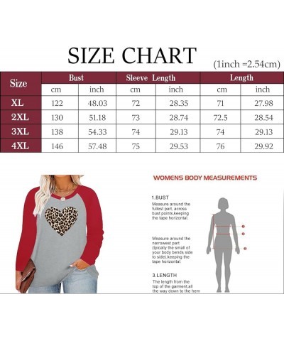 Women Plus Size Tops Valentines Day Shirt Love Heart Tshirts Buffalo Plaid Tee Tops 8_red $11.04 Tops