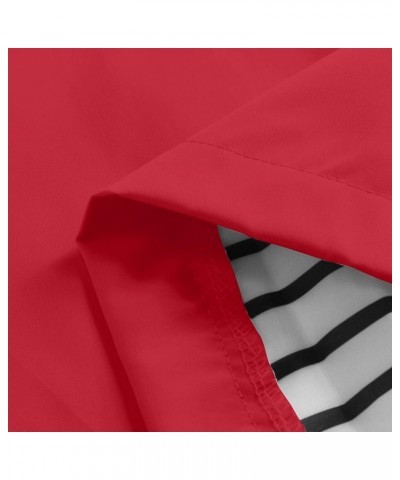 Waterproof Rain Jacket for Women Solid Stripe Hooded Windbreaker Lightweight Windproof Packable Pockets Rain Coat 02-red $12....