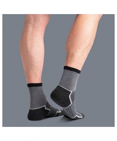 TrailTec+ Merino Wool Performance Outdoor Hiking Running Socks - Cushion, 4" Crew Ash Grey $8.93 Activewear