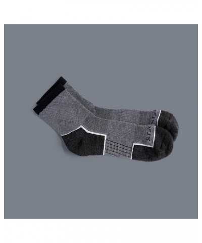 TrailTec+ Merino Wool Performance Outdoor Hiking Running Socks - Cushion, 4" Crew Ash Grey $8.93 Activewear