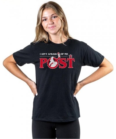 Hockey Ain't Afraid of No Post Tee | Short Sleeve Hockey T-Shirt | Youth and Adult Sizes Adult Black $17.93 Activewear