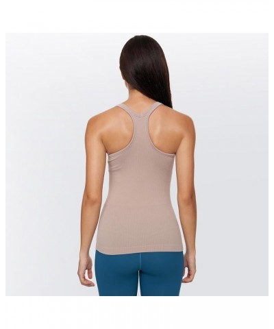 Yoga Racerback Tank Top for Women with Built in Bra,Women's Padded Sports Bra Fitness Workout Running Shirts Mocha $13.67 Lin...