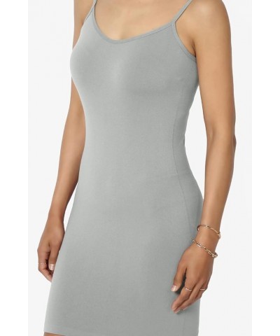 Women's Sleeveless Spaghetti Strap Seamless Bodycon Short Mini Cami Slip Dress Light Grey $9.87 Dresses