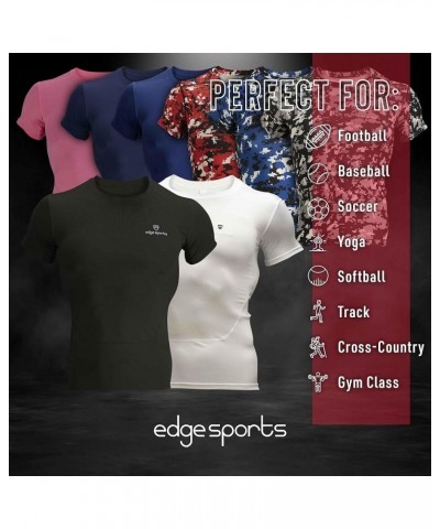 Compression Shirts for Men Short Sleeve - Workout Undershirts for Football, Basketball Royal Blue $12.40 Shirts