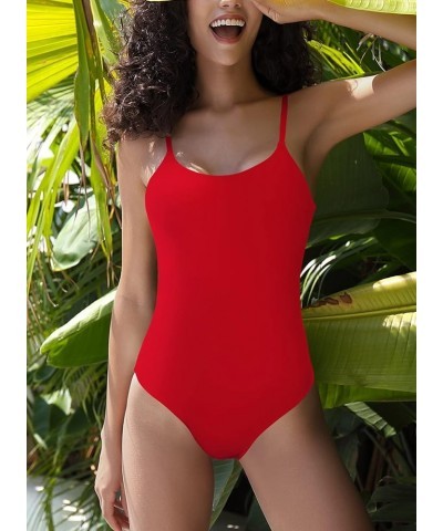 One Piece Swimsuit Tummy Control 1 Piece Swimsuit Sexy Bathing Suit One Piece for Women Red $21.76 Swimsuits