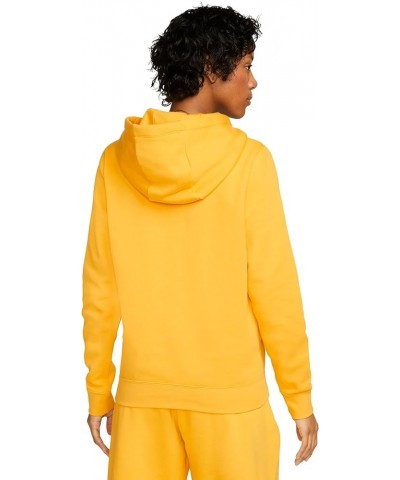 Sportswear Club Fleece Women's Logo Pullover Hoodie Yellow Ochre/White $25.35 Activewear