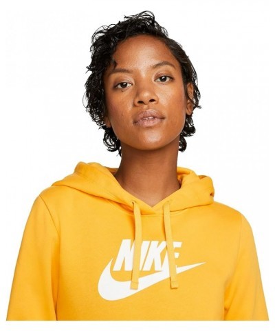 Sportswear Club Fleece Women's Logo Pullover Hoodie Yellow Ochre/White $25.35 Activewear