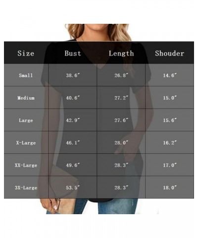 Chiffon Blouses for Women Dressy Casual Short Sleeve V Neck Summer Tops Solid Color Sexy Shirts Petal Sleeve Tops 10-black Fl...