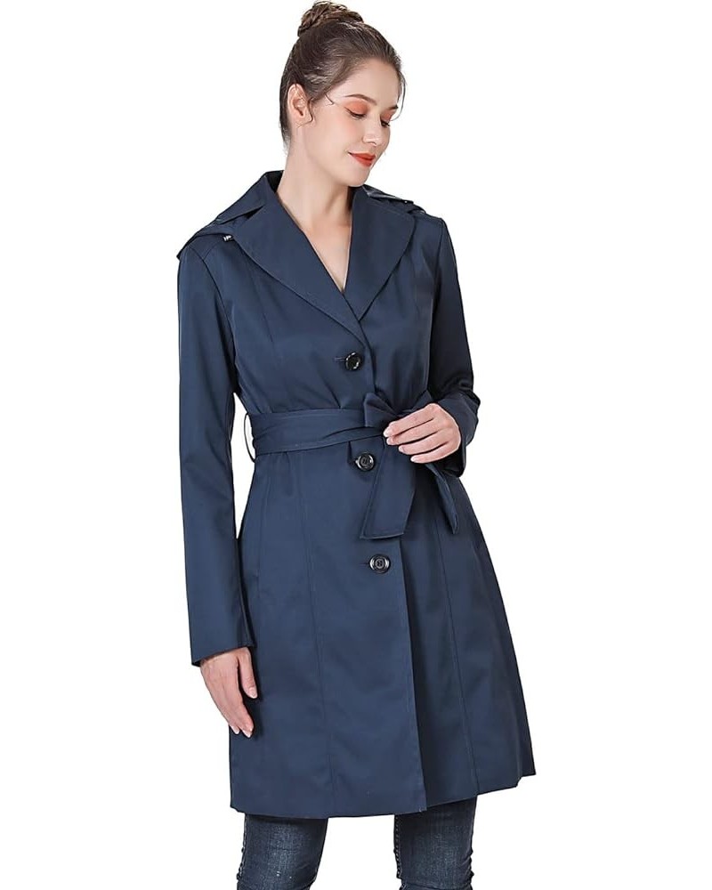 Women Aleah Waterproof Hooded Trench Coat - Regular & Plus Size Navy $38.85 Jackets