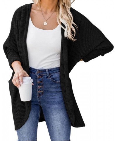 Women's Open Front Long Sleeve Cardigan Solid Color Oversized Chunky Loose Knitted Sweater Outwear with Pocket (White, M) X-L...