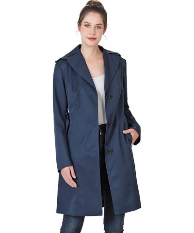 Women Aleah Waterproof Hooded Trench Coat - Regular & Plus Size Navy $38.85 Jackets