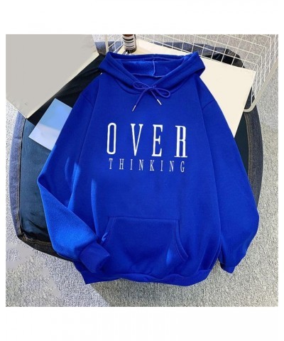 Hoodies for Women Y2K Trendy Fall 2023 Solid Color Loose Ladies Sweater 2023 Spring And Autumn One Womens Blue $6.15 Hoodies ...