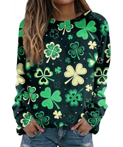 St Patrick's Day Sweatshirt Women Shamrock Crewneck Long Sleeve Shirt Casual Pullover Loose Clover St Patricks Day Sweatshirt...