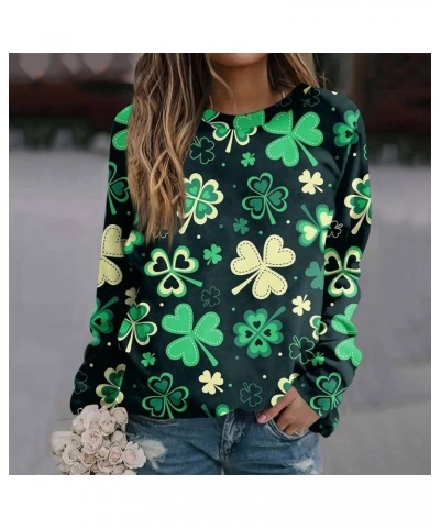 St Patrick's Day Sweatshirt Women Shamrock Crewneck Long Sleeve Shirt Casual Pullover Loose Clover St Patricks Day Sweatshirt...