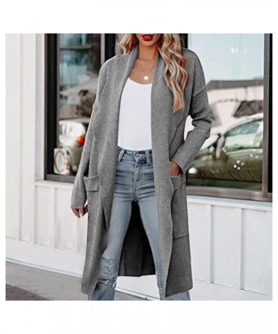 Women's Wool Trench Coats Long Classic Winter Lapel Collar Belted Pea Coats Fashion Loose Wool Peacoat Jackets N-grey $24.74 ...