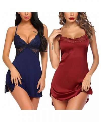 Lingerie for Women Lace Chemise Sexy Nightgown Babydoll Sleepwear 2 Pack $19.72 Lingerie