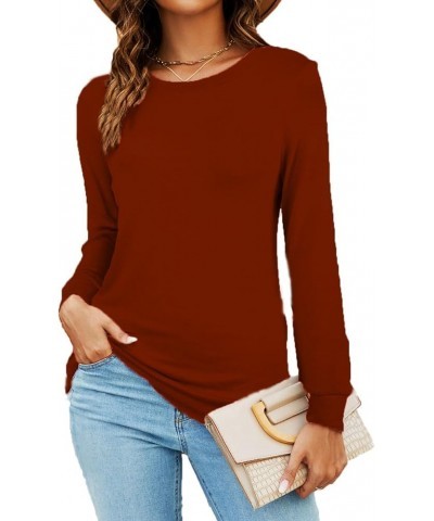 Women's Fall Long Sleeve Shirts Tunic Tops to Wear With Leggings Casual Crewneck Long Sweater Sweatshirts Caramel $10.00 Hood...