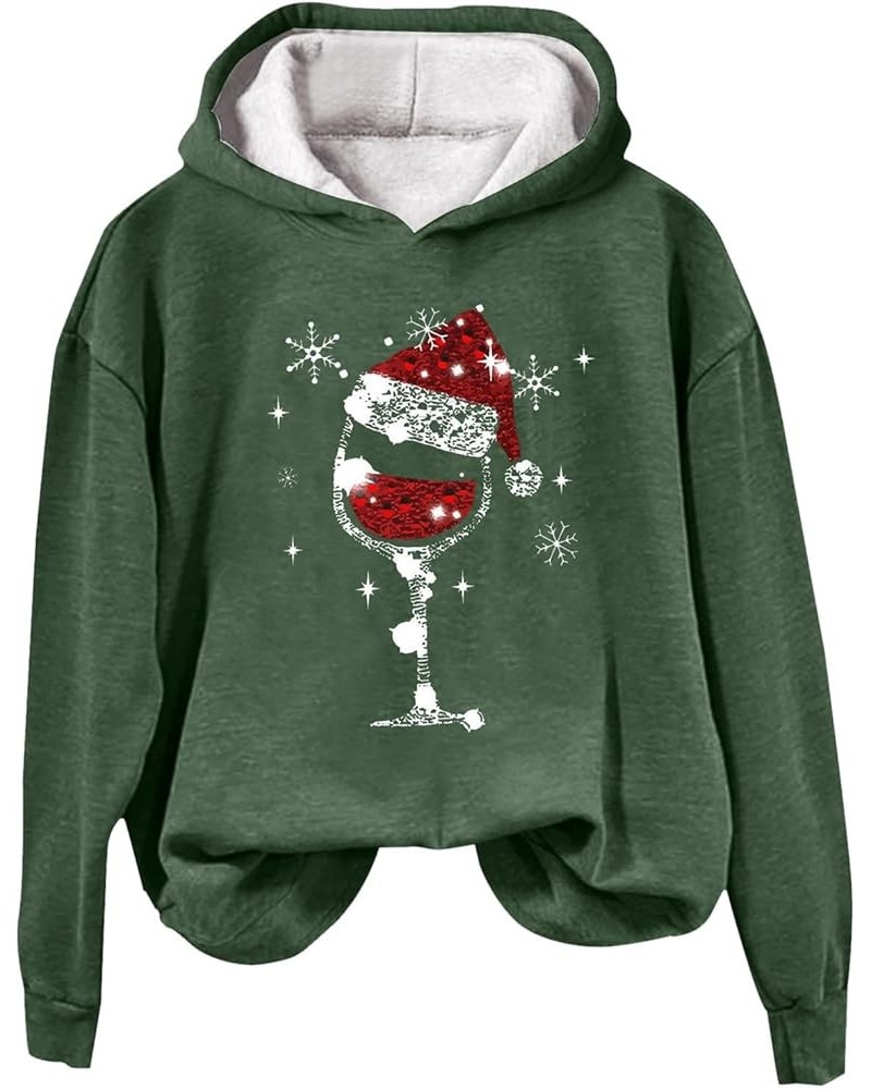 Christmas Hoodies for Women Xmas Printed Thick Thermal Pullover Hooded Sweatshirts Cute Womens Christmas Costumes W1-green $6...