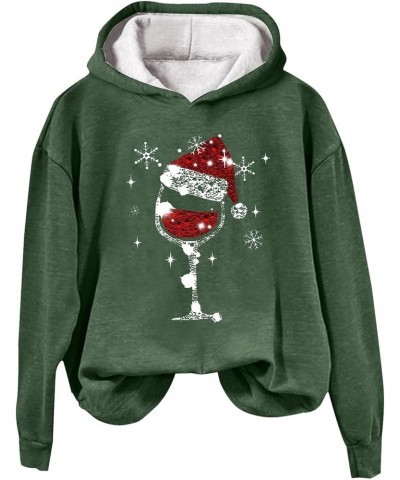 Christmas Hoodies for Women Xmas Printed Thick Thermal Pullover Hooded Sweatshirts Cute Womens Christmas Costumes W1-green $6...