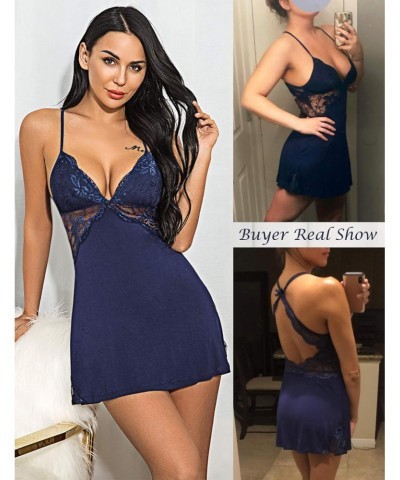 Lingerie for Women Lace Chemise Sexy Nightgown Babydoll Sleepwear 2 Pack $19.72 Lingerie