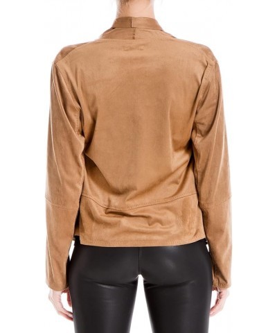 Women's Faux Suede Short Drape Jacket Vicuna $20.24 Coats