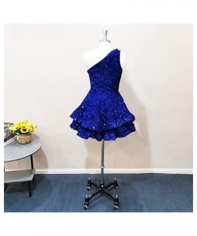 One Shoulder Sequin Homecoming Dresses Short Layered Sparkly Prom Dress for Teens 2023 A Line Evening Party Gowns Peacock $37...