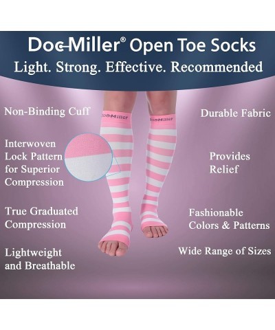 Open Toe Compression Socks for Women and Men 15-20mmHg, Shin Splints, Varicose Veins and Calf Injury Recovery Pink-white $10....