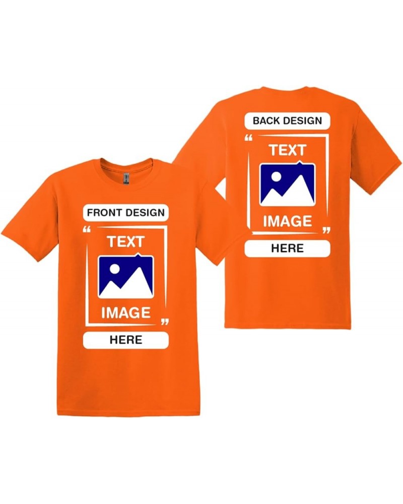 Custom T-Shirts - Personalized Unisex Crewneck Tee Shirt - Customize Your Image, Text & Photo - Men Women Adult Orange $7.64 ...