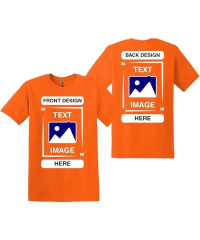 Custom T-Shirts - Personalized Unisex Crewneck Tee Shirt - Customize Your Image, Text & Photo - Men Women Adult Orange $7.64 ...