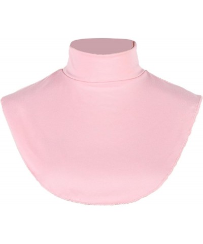 Detachable Cotton Fake Collar False Mock Neck Half Top Blouse Dickey Collar Neck Warmer Shoulder Cover Pink B $8.20 Blouses