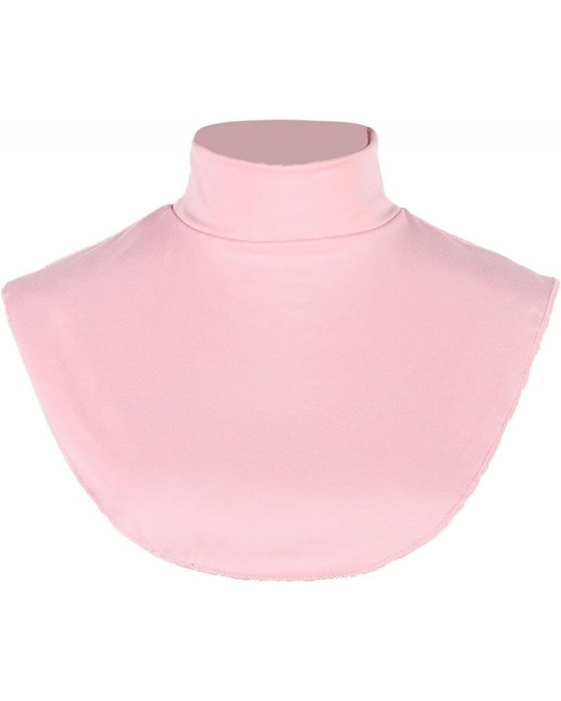 Detachable Cotton Fake Collar False Mock Neck Half Top Blouse Dickey Collar Neck Warmer Shoulder Cover Pink B $8.20 Blouses