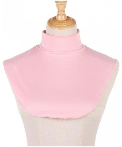 Detachable Cotton Fake Collar False Mock Neck Half Top Blouse Dickey Collar Neck Warmer Shoulder Cover Pink B $8.20 Blouses