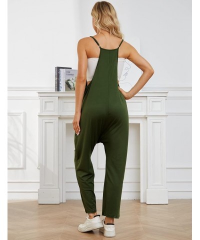 Women's Casual Sleeveless Jumpsuits Baggy Adjustable Strap Overalls with Pockets Armygreen $11.59 Overalls