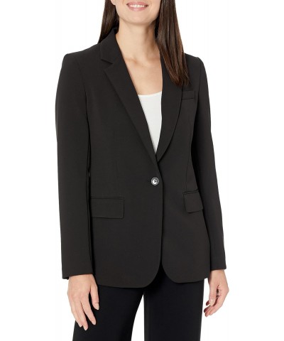 Women's Missy Foundation Long Sleeve Jacket, Black with Button, 8 $29.25 Blazers