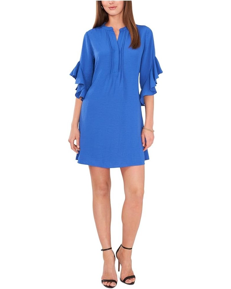 Flutter Sleeve Rumple Dress Deep Azure $32.02 Dresses