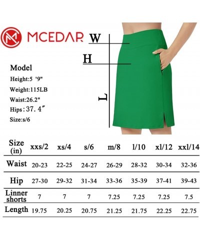 20'' Knee Length Skorts Skirts for Women Tennis Skirt Modest Athletic Golf Skorts with Zipper Pockets Kelly Green $18.69 Skirts