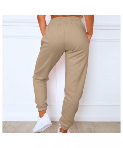 Pants for Women 2023 High Waisted Cinch Bottom Baggy Sweatpants Fall Y2K Trendy Lounge Athletic Joggers with Pocket 2-khaki $...