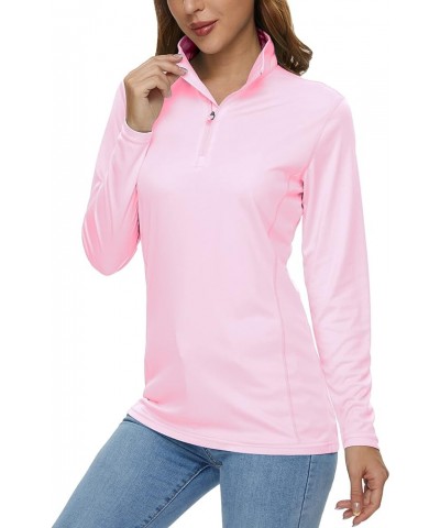 Women's Shirts Long Sleeve 1/4 Zip UPF50+ UV Sun Protection Quick Dry Workout Hiking Athletic Shirts Rash Guard Pink $11.99 S...