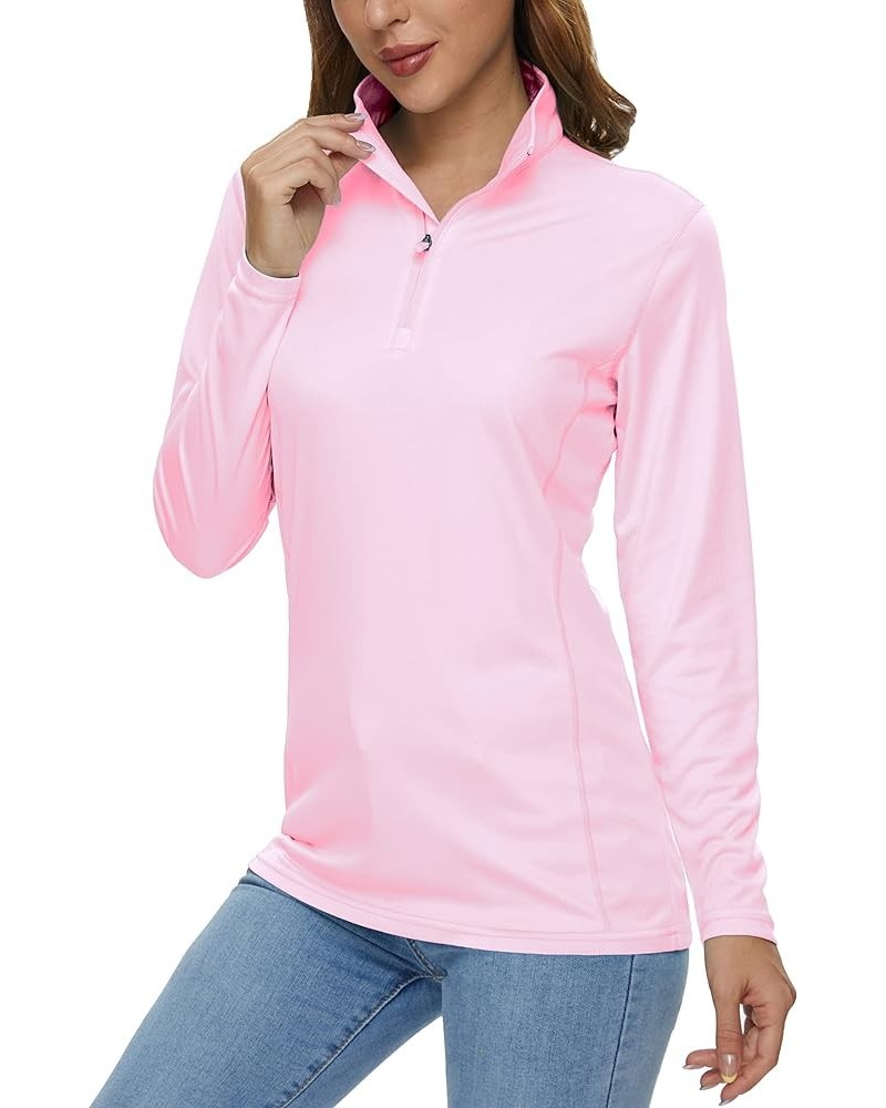 Women's Shirts Long Sleeve 1/4 Zip UPF50+ UV Sun Protection Quick Dry Workout Hiking Athletic Shirts Rash Guard Pink $11.99 S...