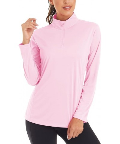 Women's Shirts Long Sleeve 1/4 Zip UPF50+ UV Sun Protection Quick Dry Workout Hiking Athletic Shirts Rash Guard Pink $11.99 S...