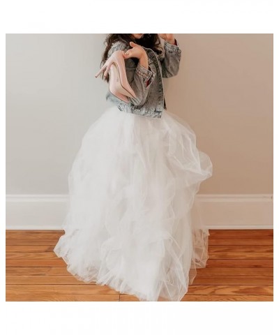 Wedding Planning Women's Long Maxi Tulle Special Occasion Bustle Night Out Skirt Ivory $30.20 Skirts