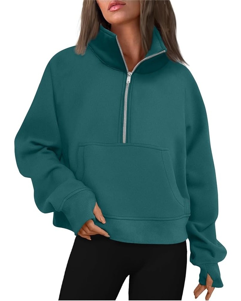 Womens Sweatshirts 2023, Women's Fashion Casual Long Sleeved Sports Oversized Solid Color Sweater 3-dark Green $9.20 Hoodies ...