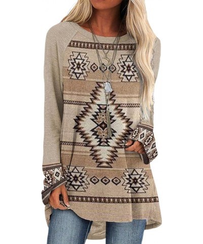 Womens Aztec Print Sweatshirt Casual Long Sleeve Crewneck Oversized Novelty Printed Western Style Pullover Women Aztec Print ...