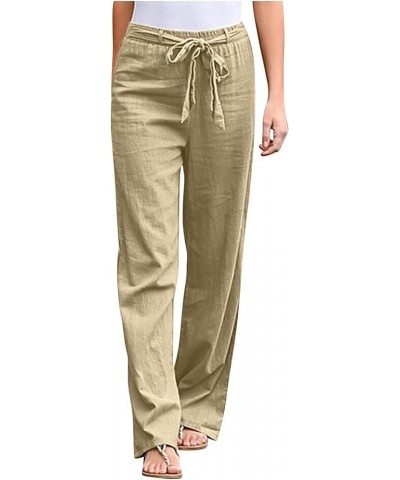 Wide Leg Pants for Women High Waisted Stretch Casual Pants Baggy Stretchy Comfy Trousers with Pockets Khaki $6.22 Pants