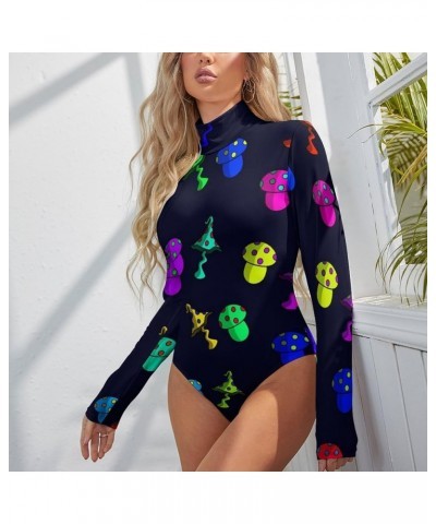 Women's Mock Turtle Neck Long Sleeve Bodysuit Tops Sexy T-Shirt Leotard Jumpsuit Pattern (386) $17.27 Bodysuits